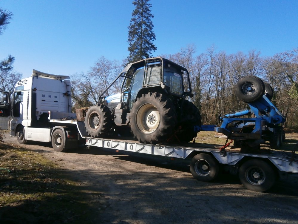 transport de tracteur et rouleau landais